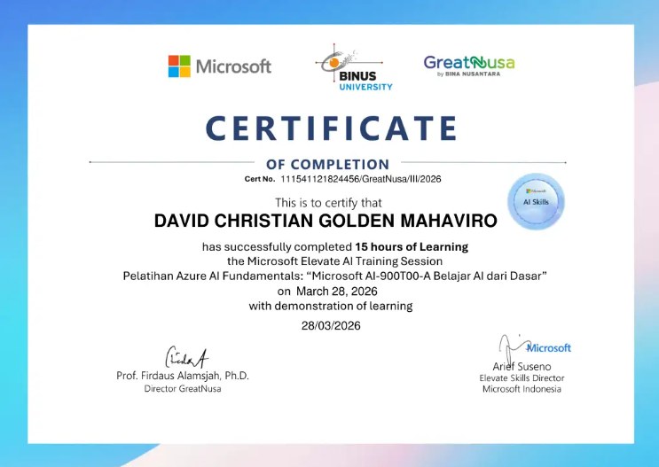 Microsoft Azure AI Fundamentals certificate